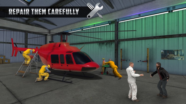 Army Helicopter Mechanic Workshop- Plane Garage 3D