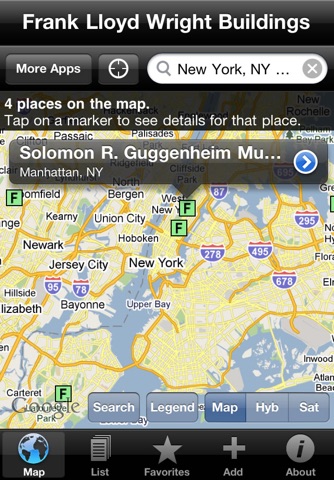 Frank Lloyd Wright Buildings Locator screenshot 2