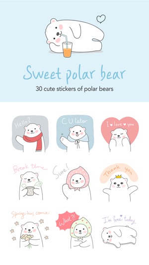 Sweet polar bear stickers