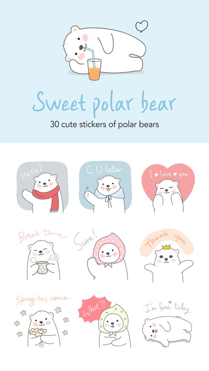 Sweet polar bear stickers