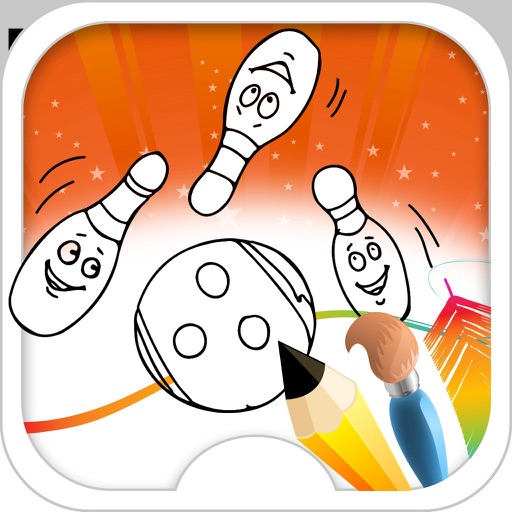 Coloring Book For Kids Bowling Icon