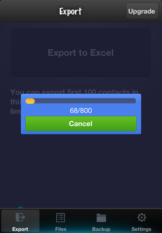 Скриншот из Contacts to Excel Lite