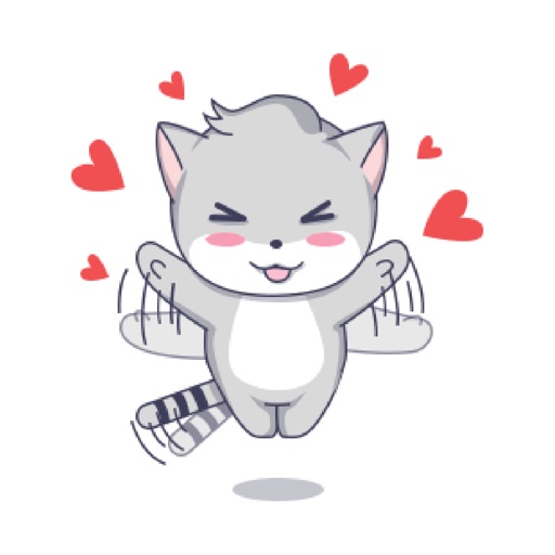 Super Cute Grey Cat Stickers icon
