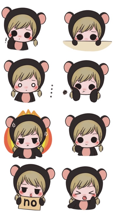 Little Bear Girl Stickers screenshot-4