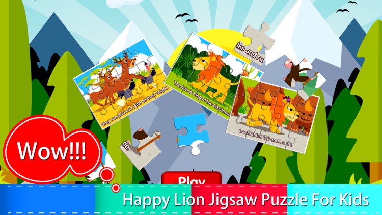 The lion cartoon jigsaw puzzle games screenshot-4