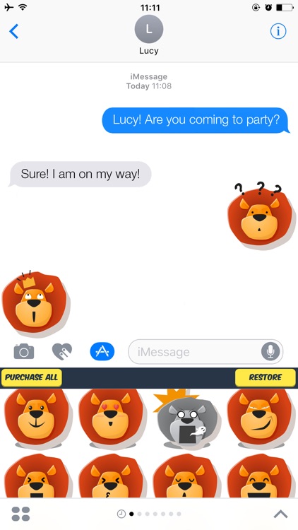 Cute Lion Stickers - Lion Emojis Pack
