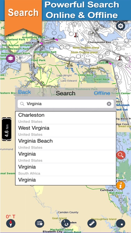 Virginia boating Nautical offline cruising charts
