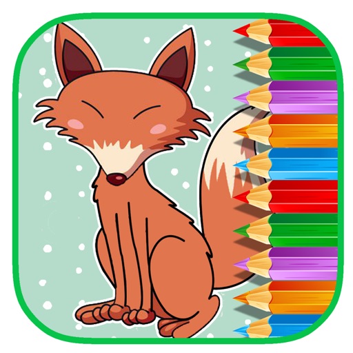 Toddler Kids Coloring Book Game Fox Animal Icon