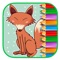 Toddler Kids Coloring Book Game Fox Animal