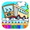 Free School Bus Game Coloring Book Page Version