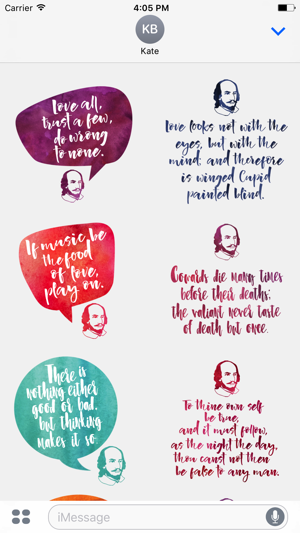 William Shakespeare's Quotes for iMessage Stickers(圖2)-速報App