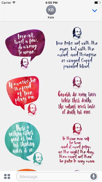 William Shakespeare's Quotes for iMessage Stickers