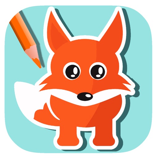 Free Coloring Book Page Fox Adventure Game Icon