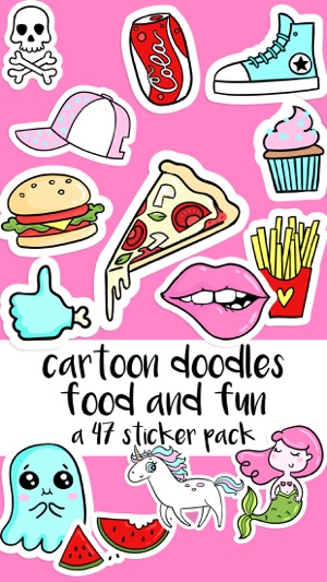 Cartoon Doodle Food and Fun Sticker Pack(圖1)-速報App