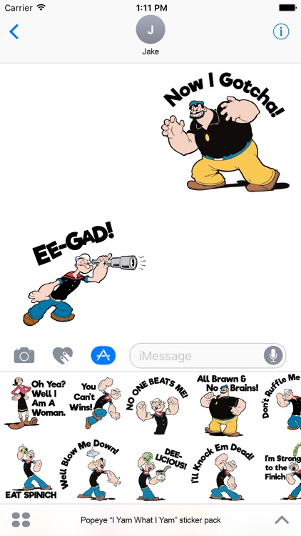 Popeye “I Yam What I Yam” sticker pack