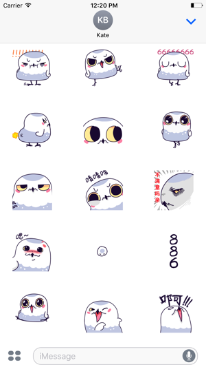 Animated White Owl Stickers For iMessage(圖1)-速報App