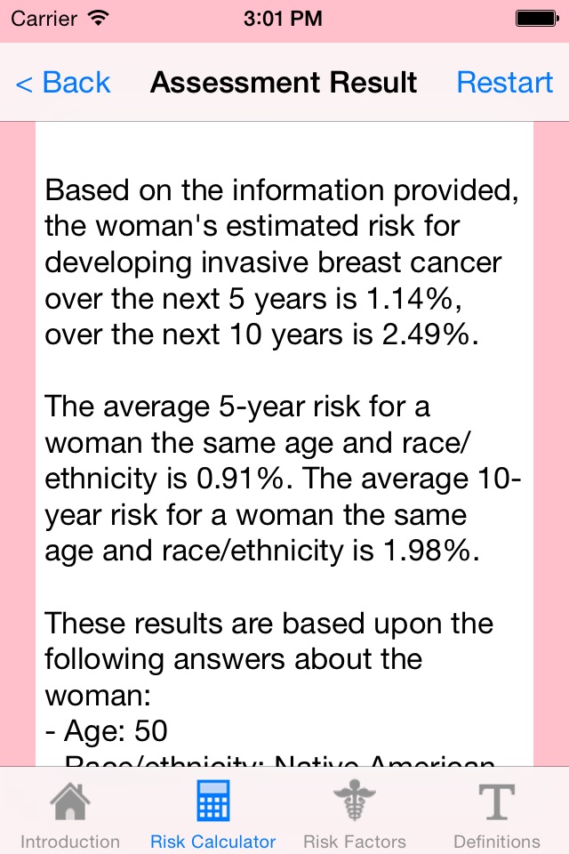 BCSC Risk Calculator screenshot 3