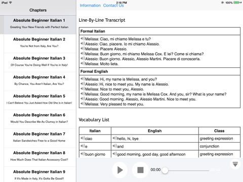 Intermediate Italian for iPad screenshot 2