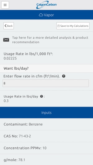 Calgon Carbon Usage Rate Estimator (CCURE)(圖5)-速報App