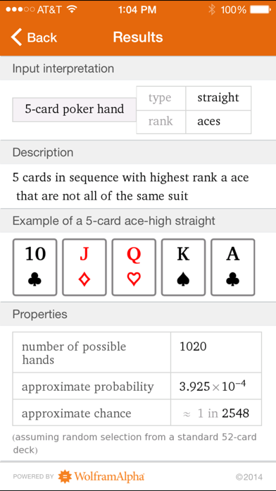 Wolfram Gaming Odds Reference App Screenshot 3