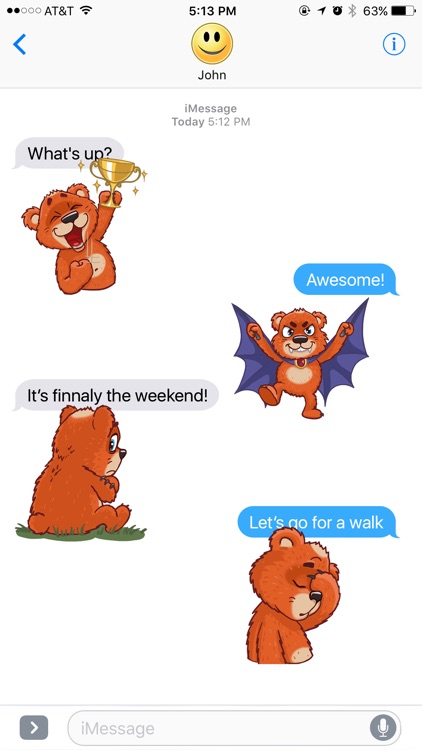 Super Red Bear Stickers