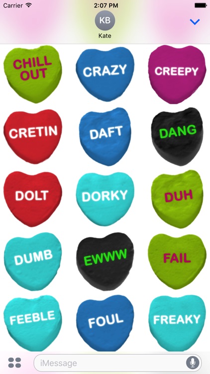 Candy Hearts Stickers #2 for iMessage