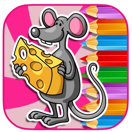 Mouse Hungry Coloring Page Game Free For Kids icon