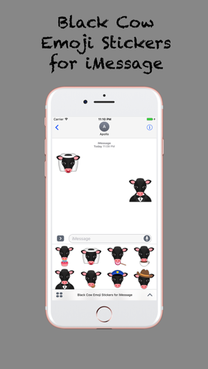 Black Cow Emoji Stickers for iMessage(圖2)-速報App