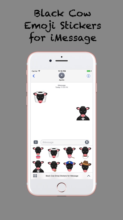 Black Cow Emoji Stickers for iMessage