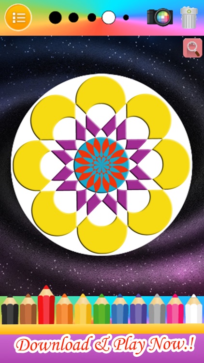 Flower Mandala Therapy Coloring Book Drawing Pages screenshot-4