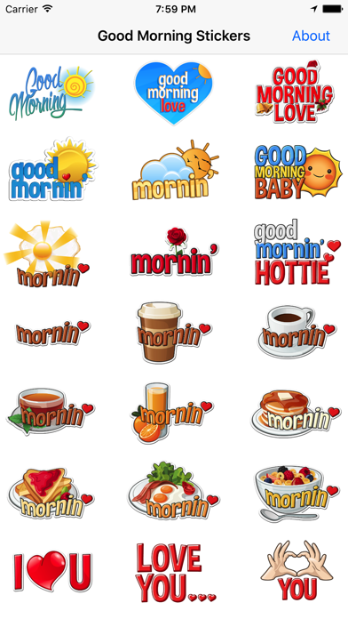 Screenshot #1 pour Good Morning Stickers, Love You & More