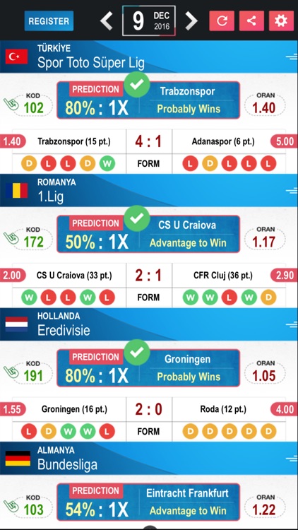 Tips Betting Prediction Results - Football LE