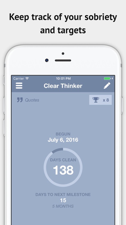 Clear Thinker - Sobriety Counter & Motivation Tool