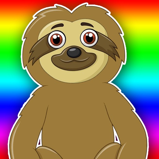 Animal Sloth Game Coloring Book For Kids Icon