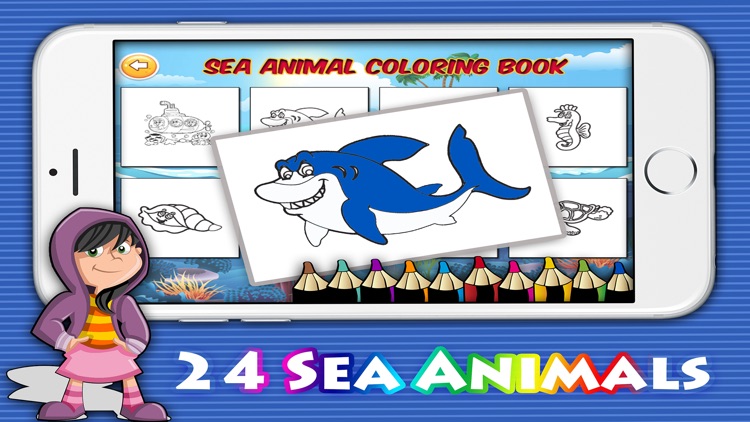 Sea animal children coloring book : Best 24 pages