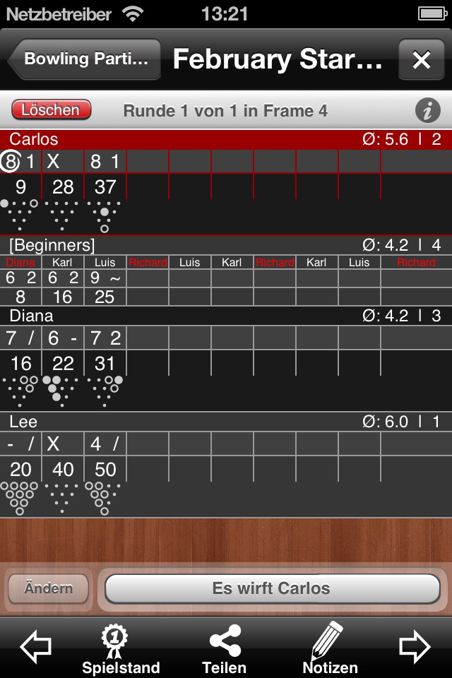 Bowling Scoreboard screenshot 2