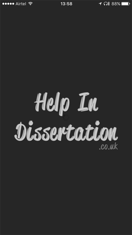 Help In Dissertation