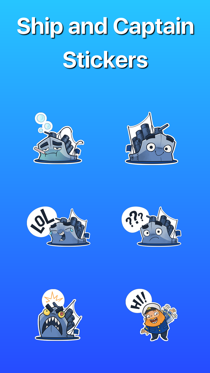 Ship and Captain in the Water Stickers