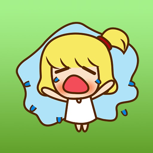 Blonde Little Girl's Sunny Day Sticker Pack icon