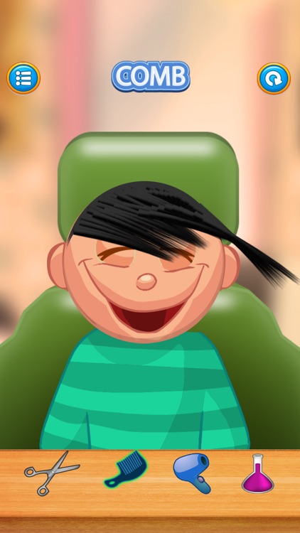 Child game / black hair cut