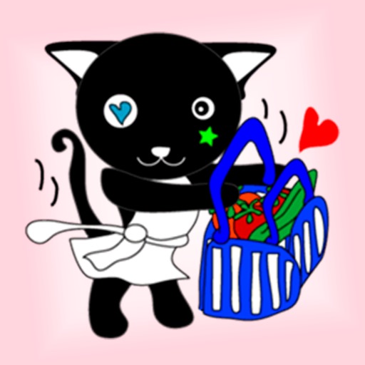 Black Kitten Stickers! icon