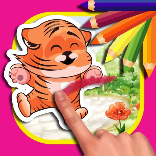 The Tiger & Panther Coloring Pink for Kids iOS App