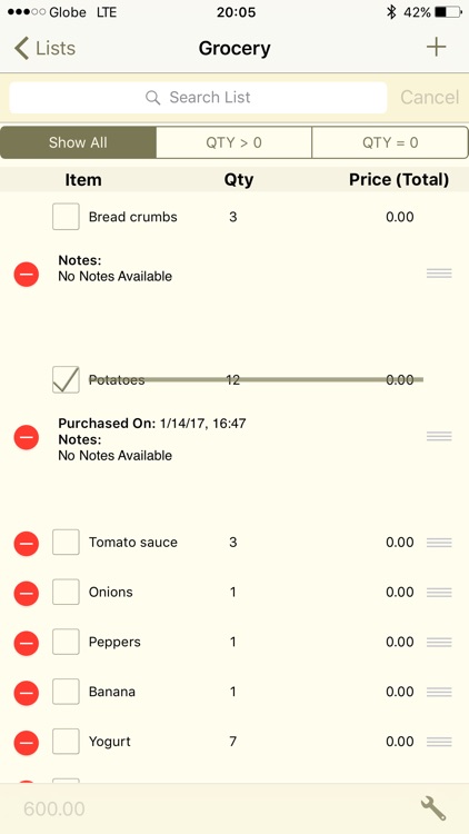 Tiny Shopping List