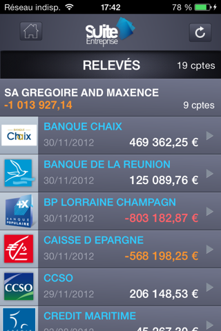 Suite Entreprise Mobile Banque Dupuy de Parseval screenshot 2