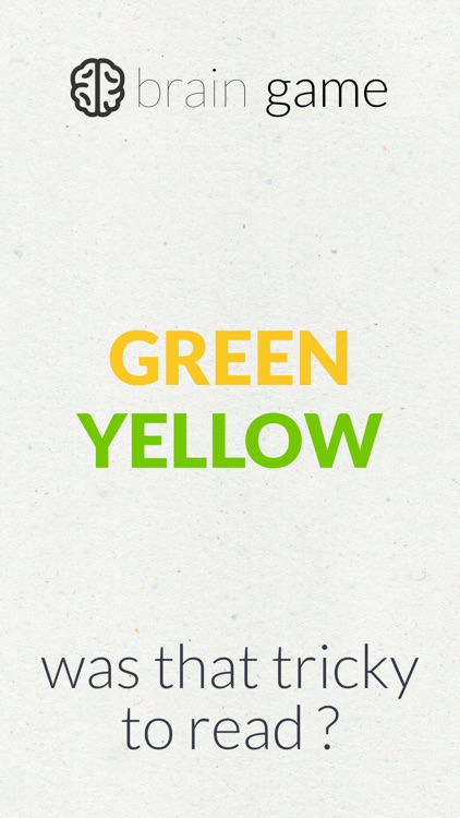 Brain Game: Stroop Effect