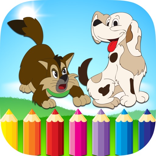Cat Dog and Animals Coloring Book Paint and Track icon