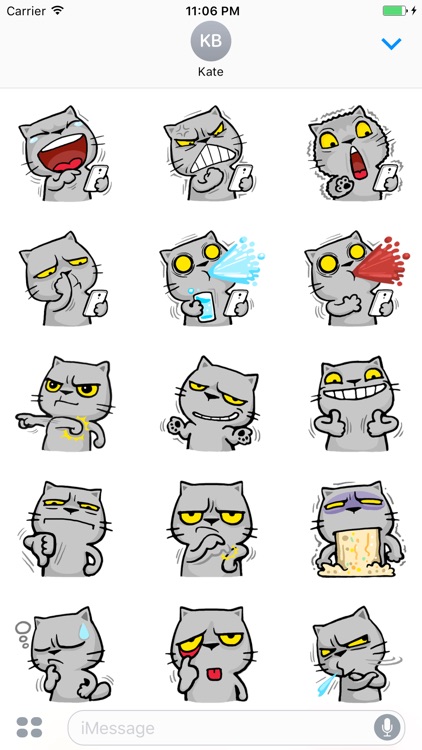 Snubbs The Grey Cool Cat Sticker