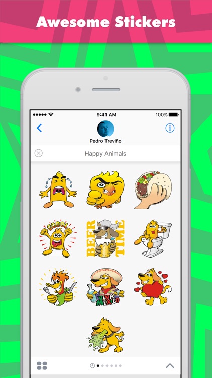 Happy Animals stickers by Pedro Treviño