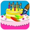 Kids Coloring Book Games Page Cake Version