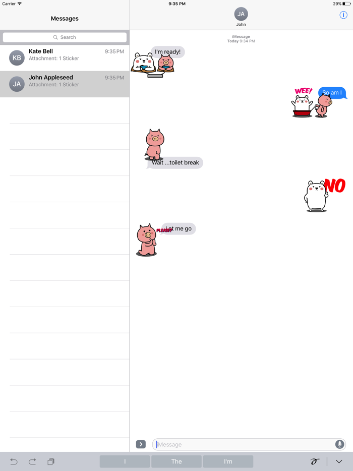 Animated PIg and BEAr Stickers